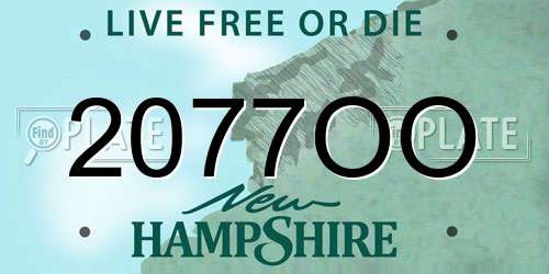2077OO New Hampshire License Plate