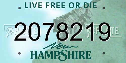 2078219 New Hampshire License Plate