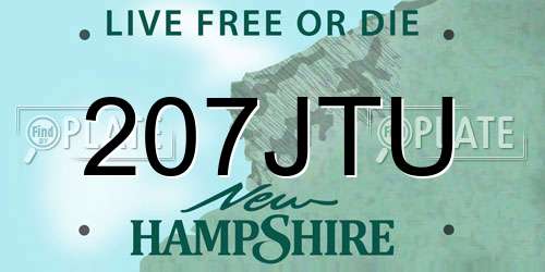 207JTU New Hampshire License Plate