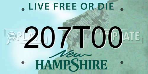 207T00 New Hampshire License Plate