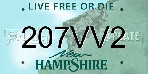 207VV2 New Hampshire License Plate