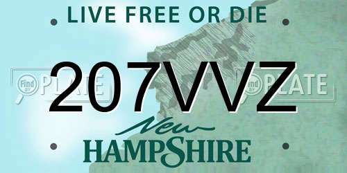 207VVZ New Hampshire License Plate