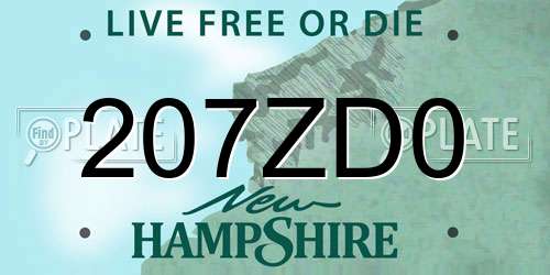 207ZD0 New Hampshire License Plate