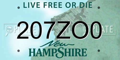 207ZO0 New Hampshire License Plate