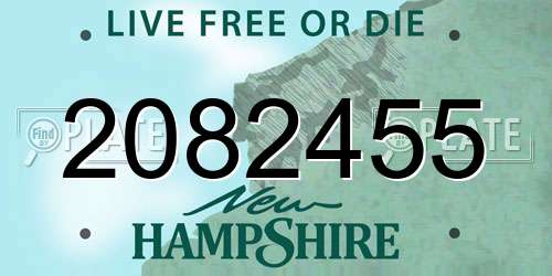2082455 New Hampshire License Plate
