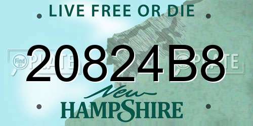 20824B8 New Hampshire License Plate