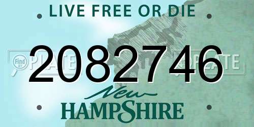 2082746 New Hampshire License Plate