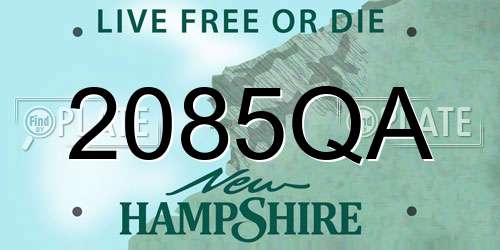 2085QA New Hampshire License Plate