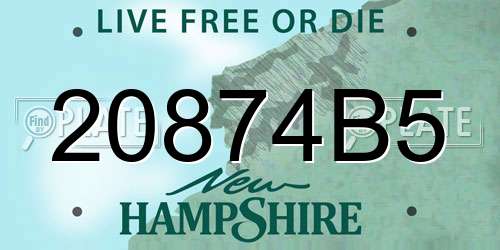 20874B5 New Hampshire License Plate