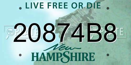 20874B8 New Hampshire License Plate