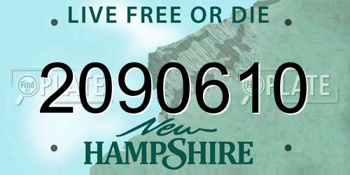 2090610 New Hampshire License Plate
