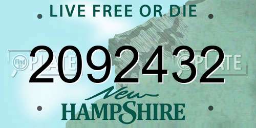 2092432 New Hampshire License Plate