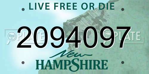 2094097 New Hampshire License Plate