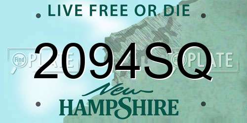 2094SQ New Hampshire License Plate