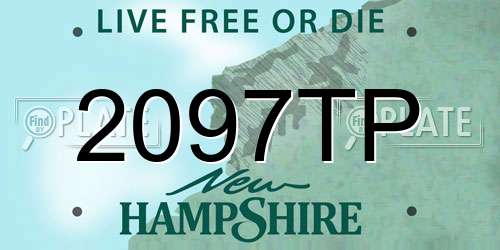 2097TP New Hampshire License Plate