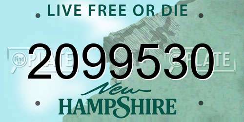 2099530 New Hampshire License Plate