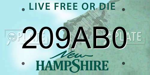 209AB0 New Hampshire License Plate
