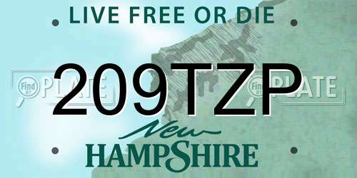 209TZP New Hampshire License Plate
