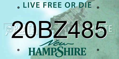 20BZ485 New Hampshire License Plate