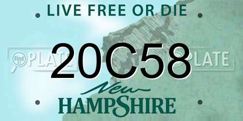 20C58 New Hampshire License Plate