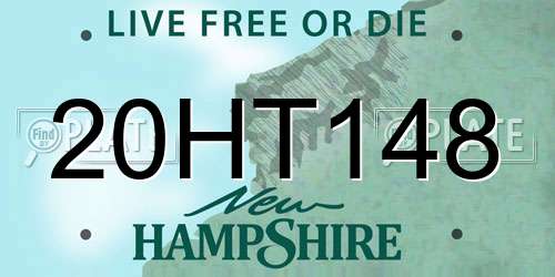 20HT148 New Hampshire License Plate