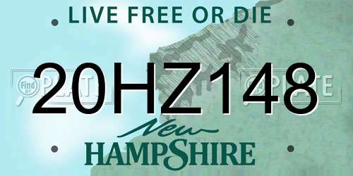 20HZ148 New Hampshire License Plate