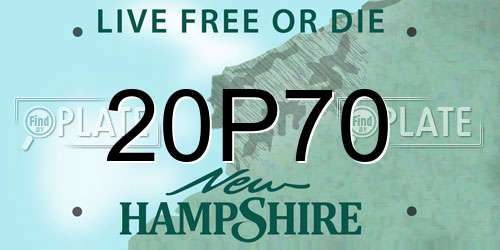 20P70 New Hampshire License Plate