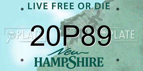 20P89 New Hampshire License Plate