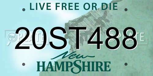 20ST488 New Hampshire License Plate
