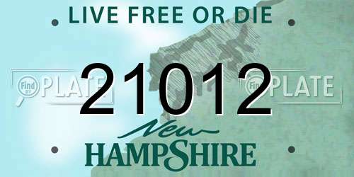 21012 New Hampshire License Plate
