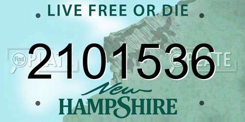 2101536 New Hampshire License Plate
