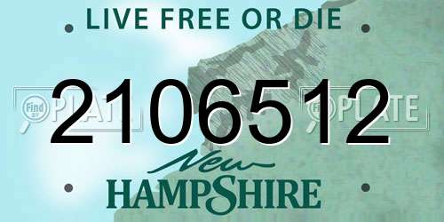 2106512 New Hampshire License Plate