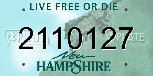 2110127 New Hampshire License Plate