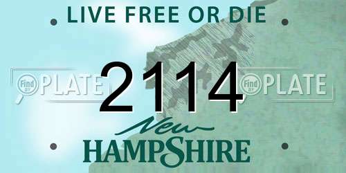 2114 New Hampshire License Plate