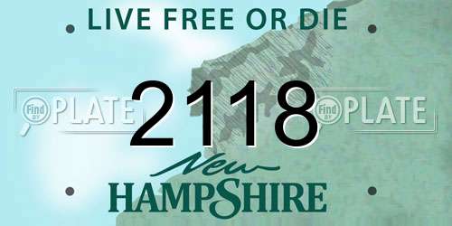 2118 New Hampshire License Plate