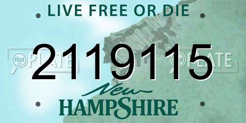 2119115 New Hampshire License Plate