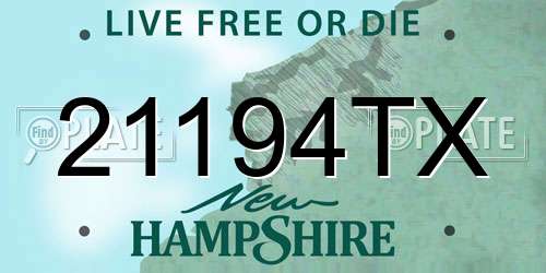 21194TX New Hampshire License Plate