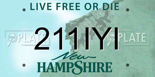 211IYI New Hampshire License Plate