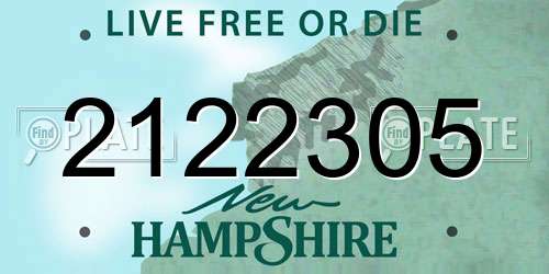 2122305 New Hampshire License Plate