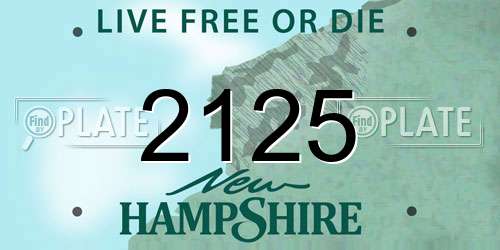 2125 New Hampshire License Plate