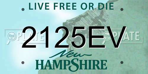 2125EV New Hampshire License Plate