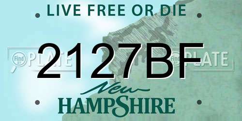 2127BF New Hampshire License Plate