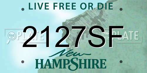 2127SF New Hampshire License Plate