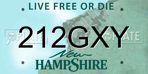 212GXY New Hampshire License Plate