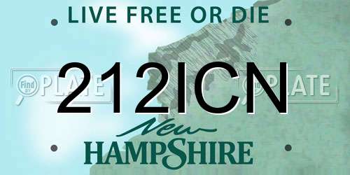 212ICN New Hampshire License Plate