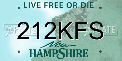 212KFS New Hampshire License Plate