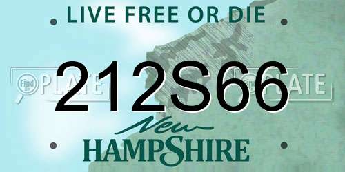 212S66 New Hampshire License Plate