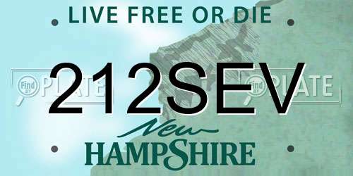 212SEV New Hampshire License Plate