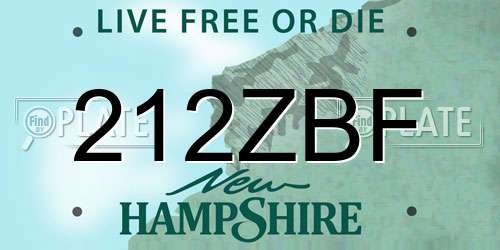 212ZBF New Hampshire License Plate