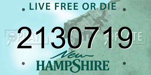 2130719 New Hampshire License Plate